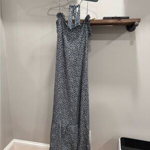 Floral Maxi Dress with Tie Straps